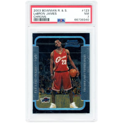 LeBron James Cleveland Cavaliers 2003-04 Bowman Chrome Rookies & Stars #123 PSA Authenticated 7 Rookie Card