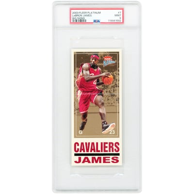 LeBron James Cleveland Cavaliers 2003-04 Fleer Platinum Big Signs #7 PSA Authenticated 9 Rookie Card