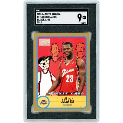 LeBron James Cleveland Cavaliers 2003-04 Topps Bazooka Joe Gold #276 SGC Authenticated 9 Rookie Card