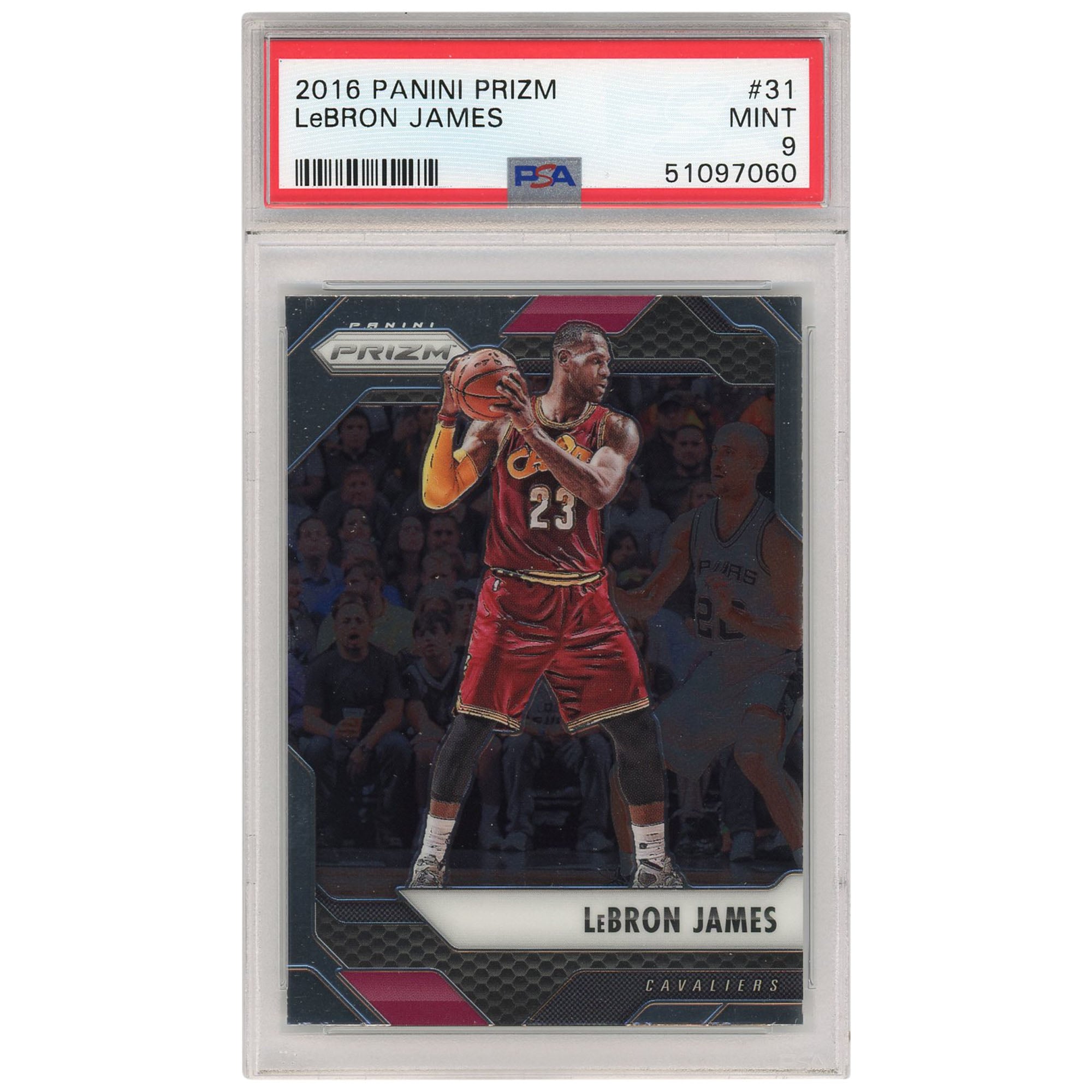 Cleveland Cavaliers LeBron James 2016 Panini Prizm #31 Card - PSA 9