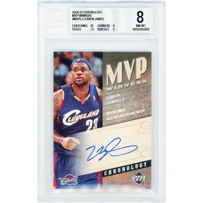 LeBron James Cleveland Cavaliers Autographed 2006-07 Upper Deck Chronology MVP Winners #MVP-LJ #37/50 BGS Authenticated 8 Card - 10,8,7.5,9 Subgrades