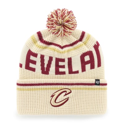Cleveland Cavaliers '47 Quattrle Cuffed Knit Hat with Pom - Natural