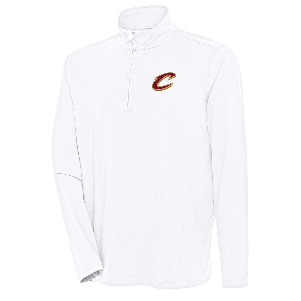  Cleveland Cavaliers Antigua Hunk Quarter-Zip Pullover Top - White