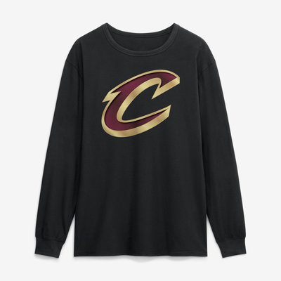 Cleveland Cavaliers  Metallic Mascot Long Sleeve T-Shirt - Black