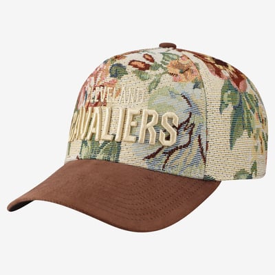 Cleveland Cavaliers Mitchell & Ness Tapestry Wordmark Pro Snapback Hat - Tan