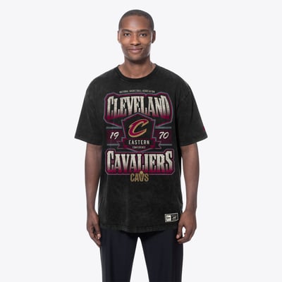 Cleveland Cavaliers New Era Mineral Wash Graphic T-Shirt - Black