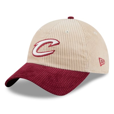Cleveland Cavaliers New Era Tonal Corduroy Casual Classic Adjustable Hat - Cream/Wine