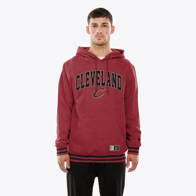 Cleveland Cavaliers New Era Throwback Applique Logo Hoodie - Wine