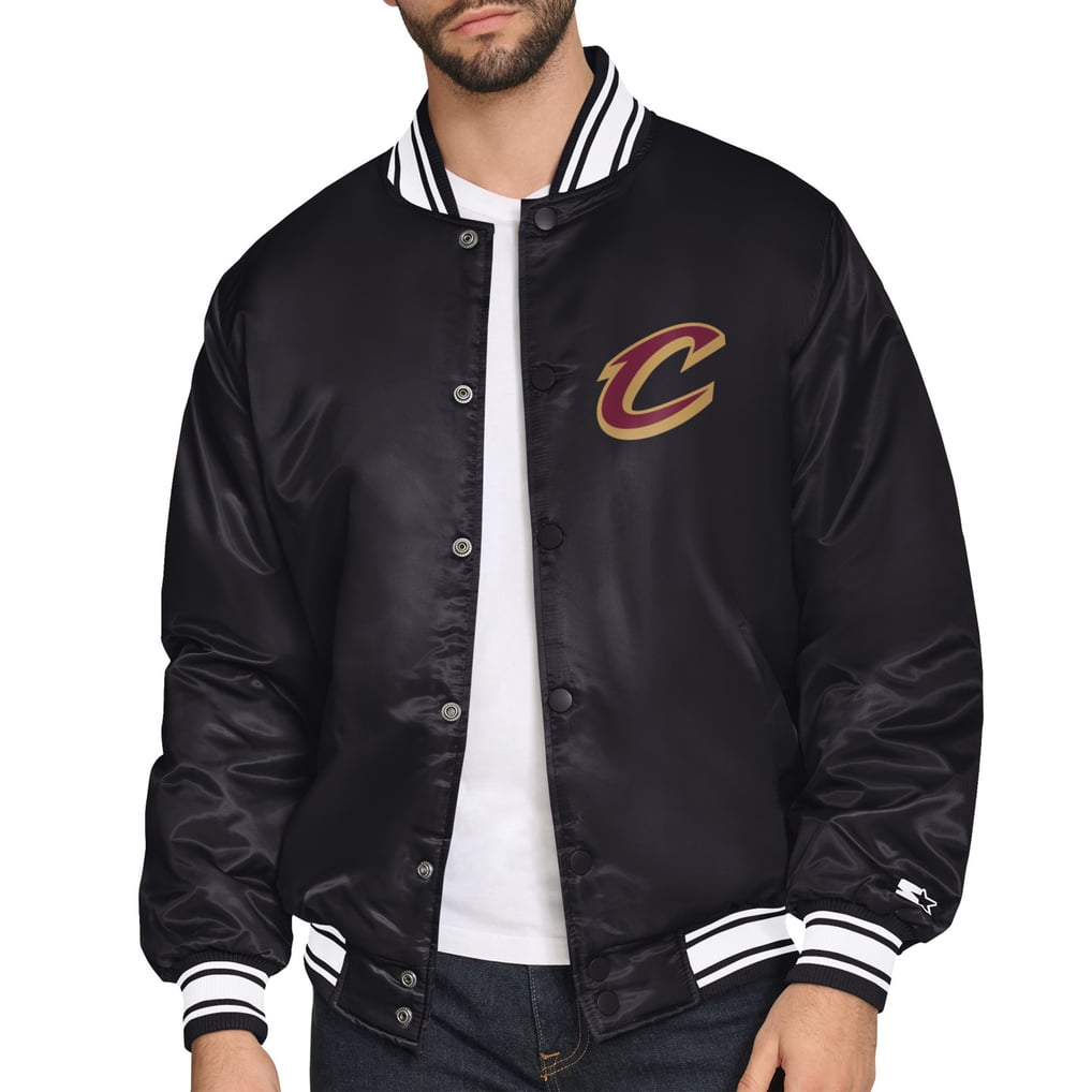 Cleveland Cavaliers Starter Printed Team Logo Satin Varsity Full-Snap Jacket - Black