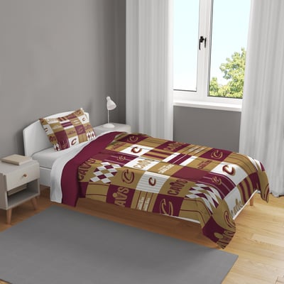 Cleveland Cavaliers Pegasus Patchwork Plaid Two-Piece Twin/Twin XL Bed in a Bag Set