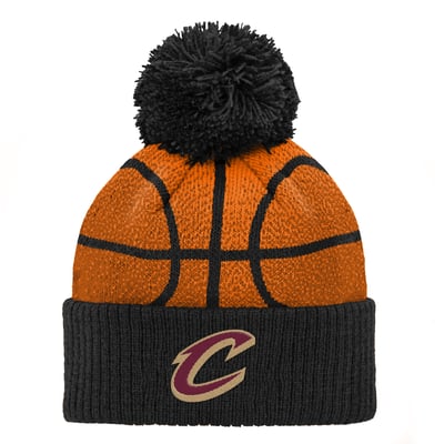 Cleveland Cavaliers Preschool Basketball Head Cuffed Knit Hat with Pom - Black
