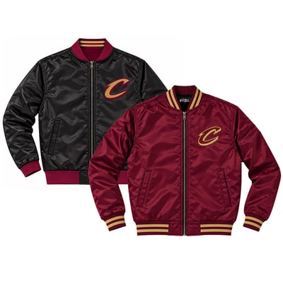  Cleveland Cavaliers FISLL Unisex Reversible Full-Zip Flight Jacket - Wine/Black