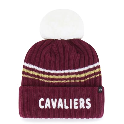 Cleveland Cavaliers '47 Women's Fuzzy Script Cuffed Knit Hat with Pom - Wine