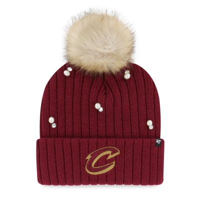 Cleveland Cavaliers '47 Women's Pearl Cuffed Knit Hat with Pom - Wine