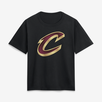 Cleveland Cavaliers Women's Metallic Mascot T-Shirt - Black