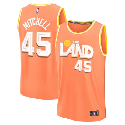 Donovan Mitchell Cleveland Cavaliers Fanatics Youth 2025/26 City Edition Fast Break Jersey - Orange