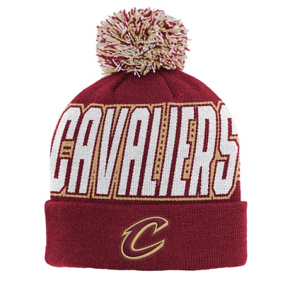 Cleveland Cavaliers Outerstuff Youth Cuffed Knit Hat with Pom - Wine