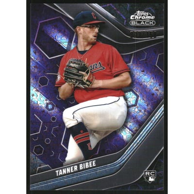 2023 Topps Chrome Black Purple Mini Diamond Refractors #53 Tanner Bibee