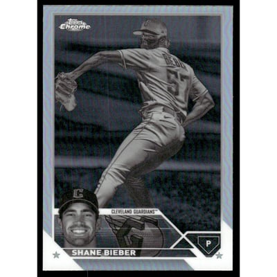 2023 Topps Chrome Negative Refractors #118 Shane Bieber