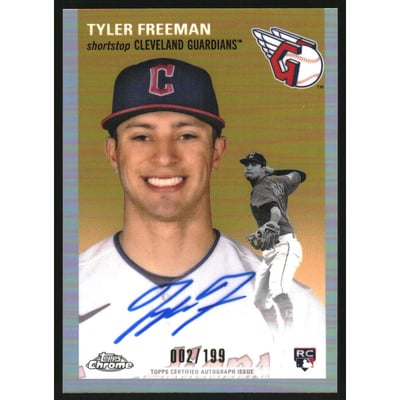2023 Topps Chrome Platinum Anniversary Autographs Refractors #CPATF Tyler Freeman