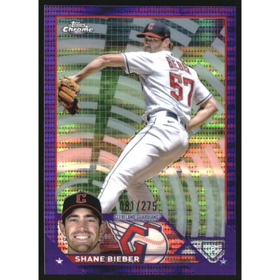 2023 Topps Chrome Purple Sonar Refractors #118 Shane Bieber