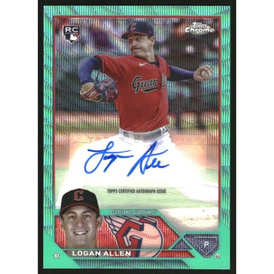 2023 Topps Chrome Update Autographs Aqua Wave Refractors #ACLA Logan Allen