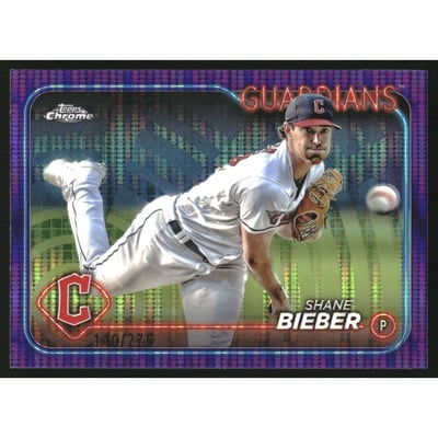2024 Topps Chrome Purple Sonar Refractors #149 Shane Bieber
