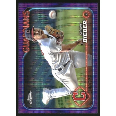 2024 Topps Chrome Purple Sonar Refractors #149 Shane Bieber