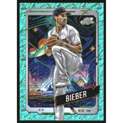 2024 Topps Cosmic Chrome Aqua Equinox Refractors #106 Shane Bieber