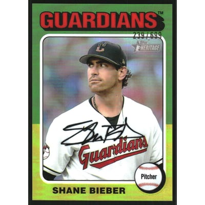 2024 Topps Heritage Chrome Refractors #108 Shane Bieber HN