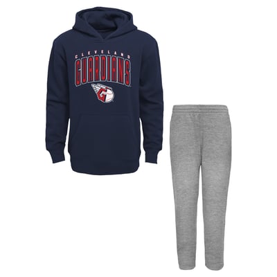Cleveland Guardians Outerstuff Infant Step By Step Hoodie & Pants Set - Navy/Gray