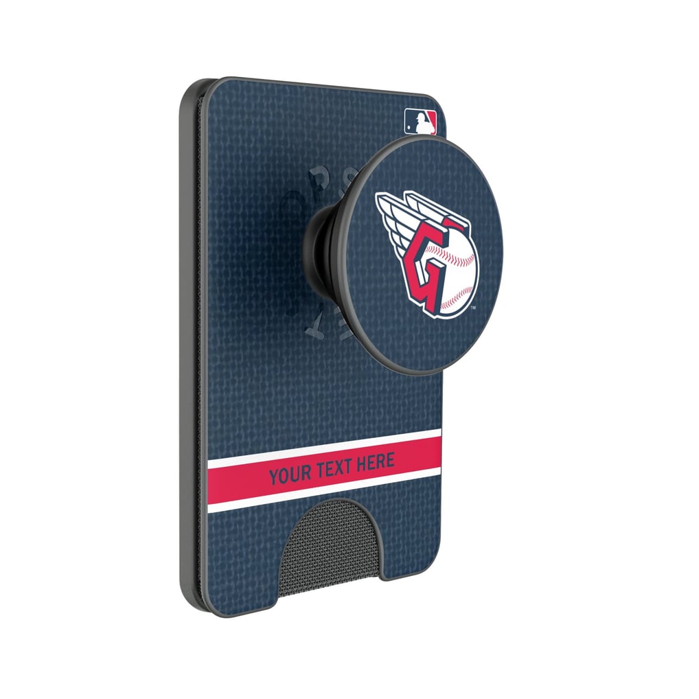 Cleveland Guardians Keyscaper Personalized Solid PopSockets Magnetic Wallet