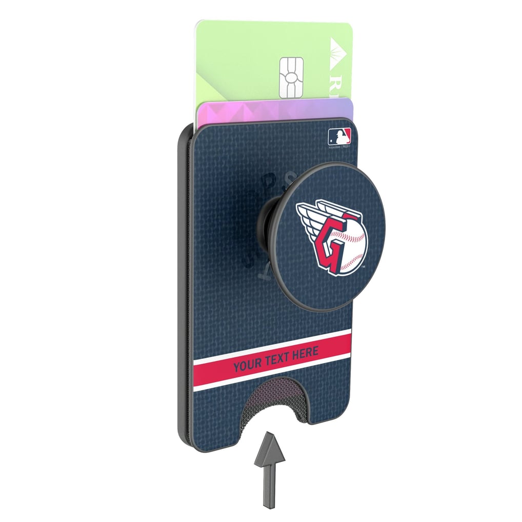 Cleveland Guardians Keyscaper Personalized Solid PopSockets Magnetic Wallet