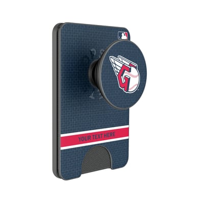 Cleveland Guardians Keyscaper Personalized Solid PopSockets Magnetic Wallet