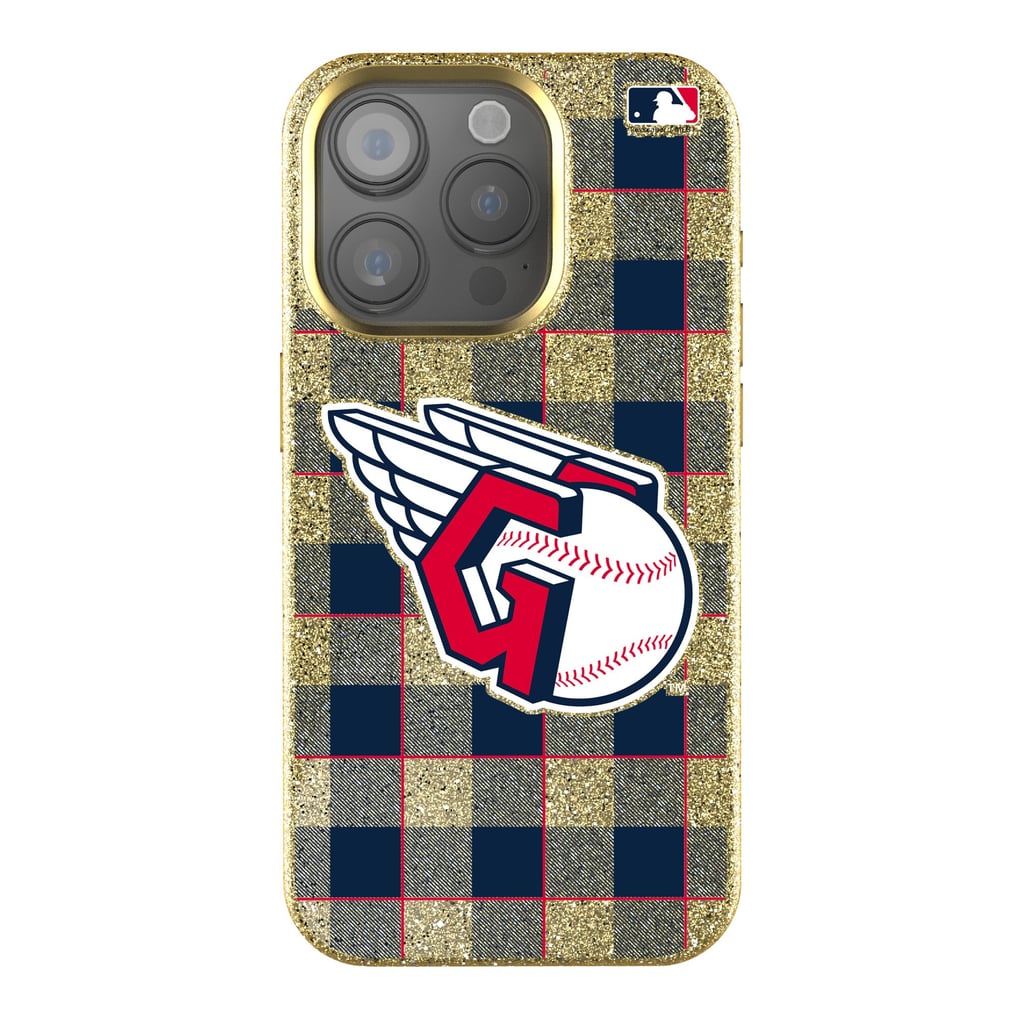 Cleveland Guardians Keyscaper Plaid Bling iPhone Case