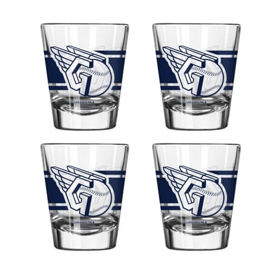 Cleveland Guardians Logo Brands Four-Piece Stripe Shot Glass Set