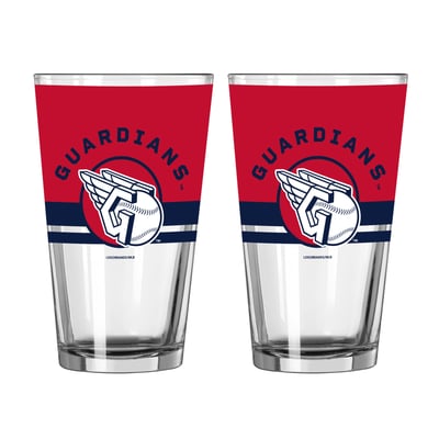 Cleveland Guardians Logo Brands Two-Piece 16oz. Horizon Pint Glass Set