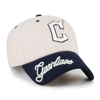 Cleveland Guardians '47 Rope Script Clean Up Adjustable Hat - Natural/Navy