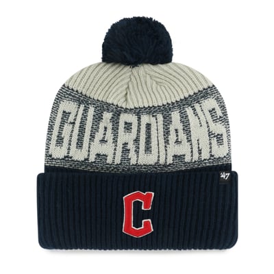 Cleveland Guardians '47 Bone Chill Cuffed Knit Hat with Pom - Navy
