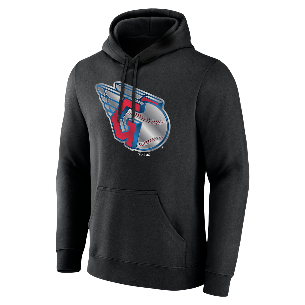 Men's Cleveland Guardians Black Big & Tall Forged Mascot Hoodie