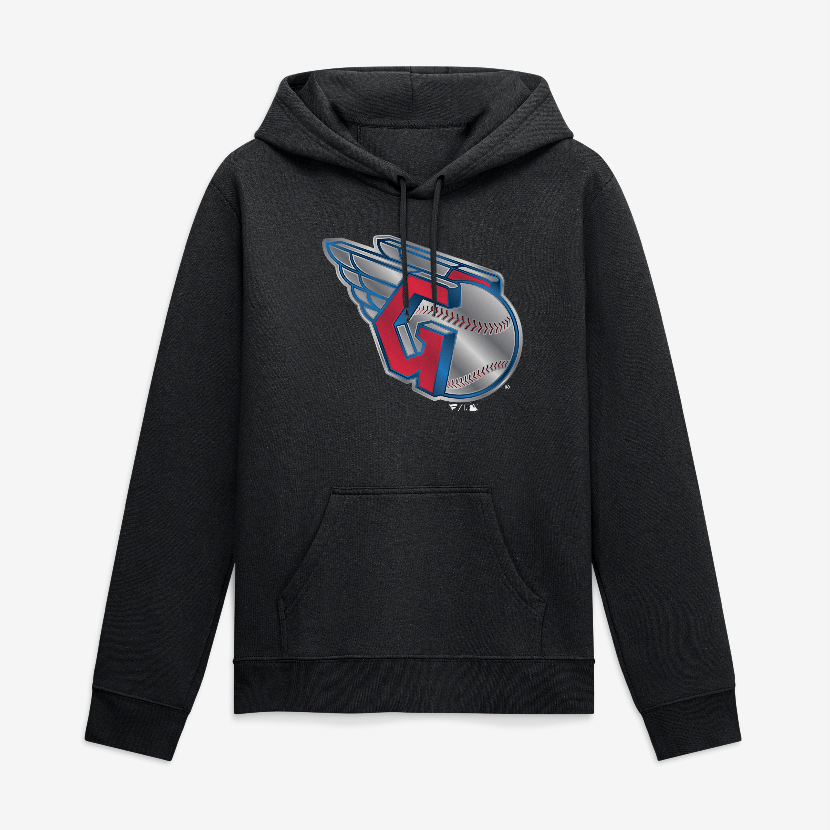 Men's Cleveland Guardians Black Big & Tall Forged Mascot Hoodie