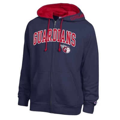  Cleveland Guardians Champion Fleece Full-Zip Hoodie - Navy