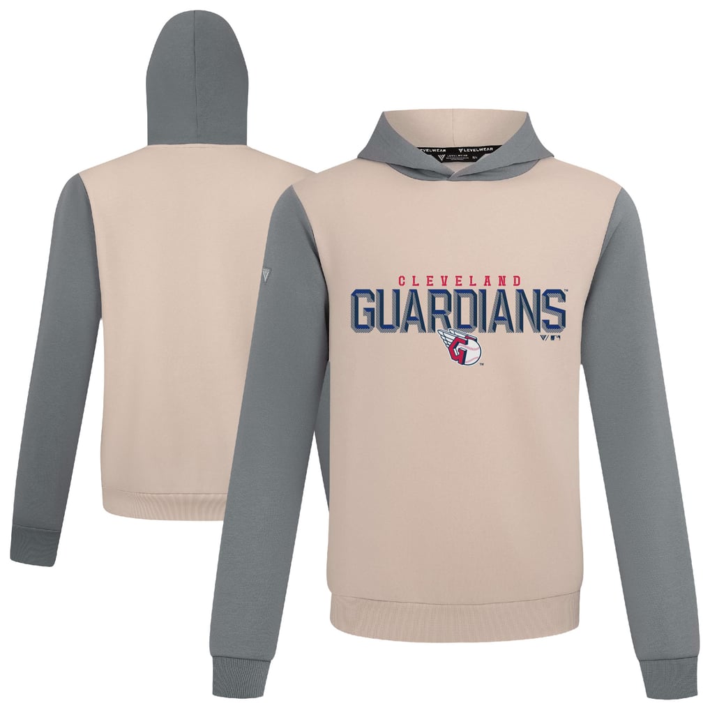 Men's Cleveland Guardians Levelwear Sand Throwback Carve Ultimate Hoodie