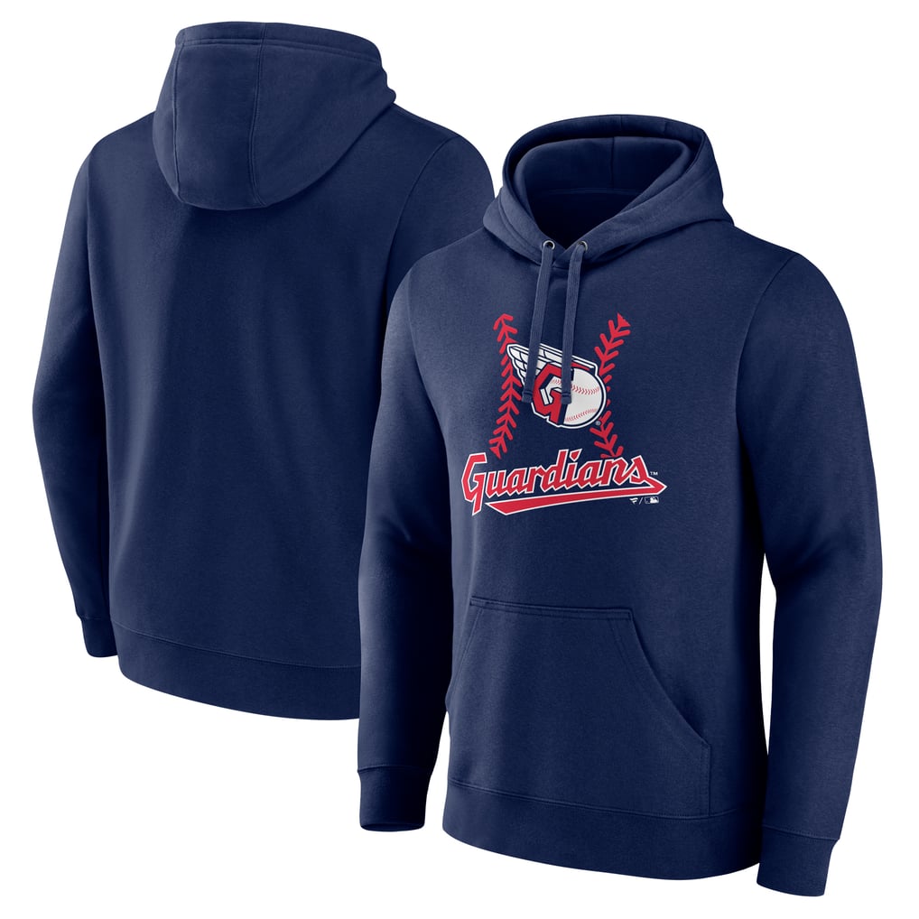 Men's Cleveland Guardians Navy Fastball Pullover Hoodie