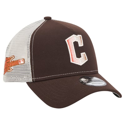 Cleveland Guardians New Era Pumpkin Spice 9FORTY A-Frame Adjustable Trucker Hat - Brown