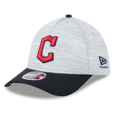  Cleveland Guardians New Era Men's Tech 39THIRTY A-Frame Flex Hat - Gray/Navy