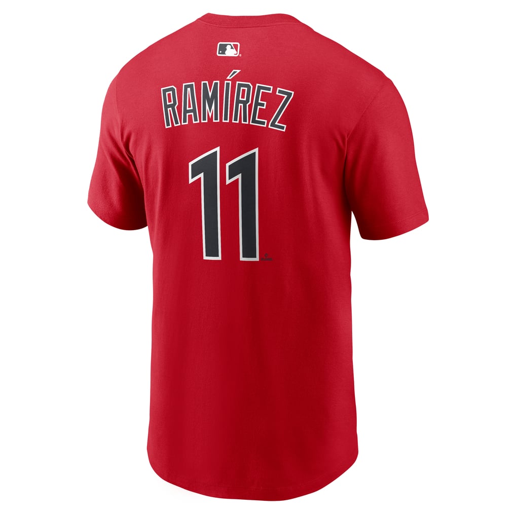 Men's Cleveland Guardians José Ramírez Nike Red Name & Number T-Shirt