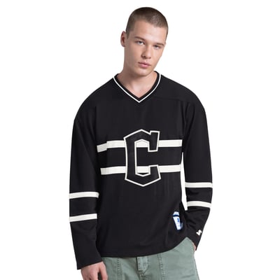 Cleveland Guardians Starter Line Up Long Sleeve V-Neck T-Shirt - Black
