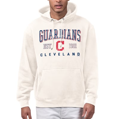  Cleveland Guardians Starter Established Logo Fleece Hoodie - Cream