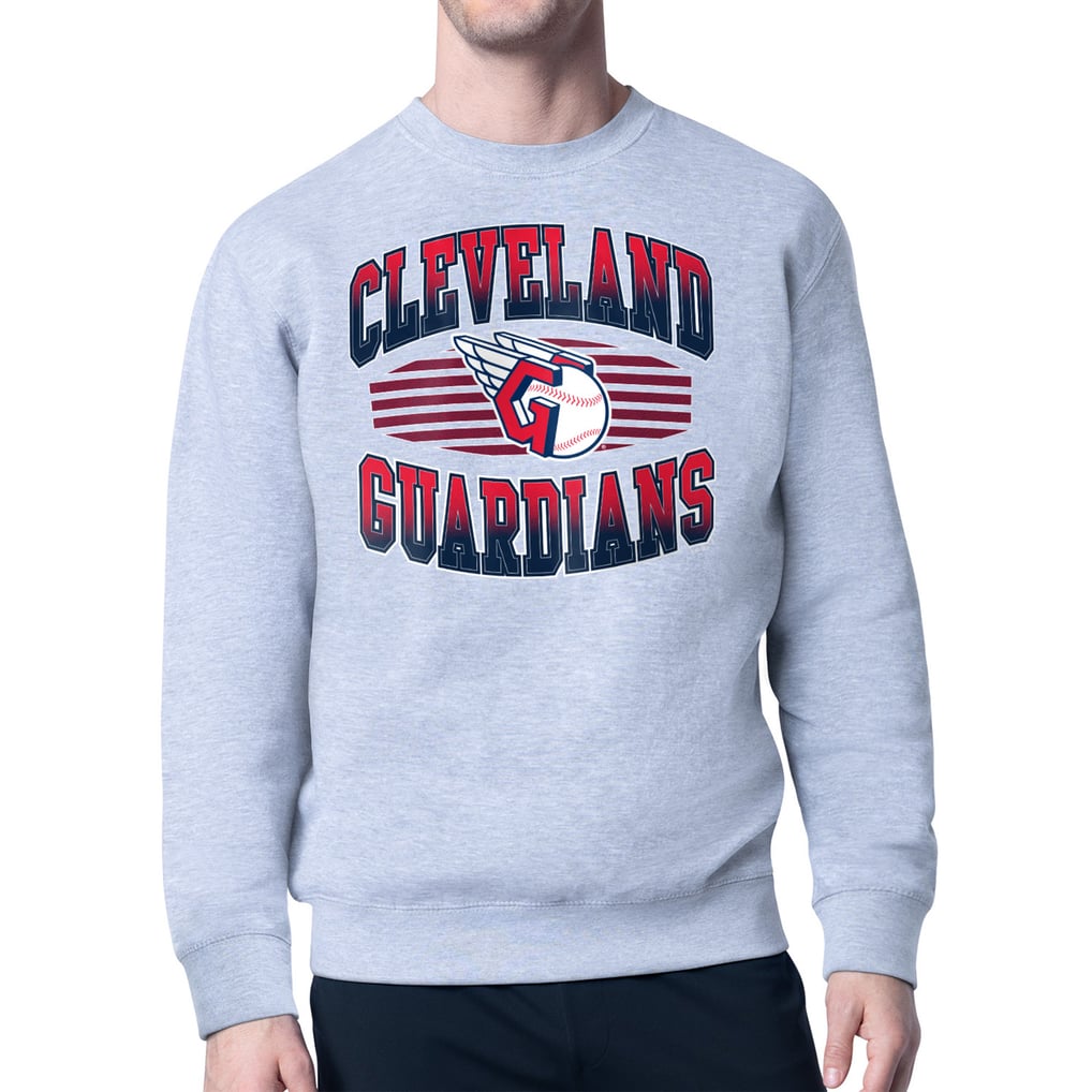 Cleveland Guardians Starter Team Grit Graphic Fleece Pullover Sweatshirt - Heather Gray